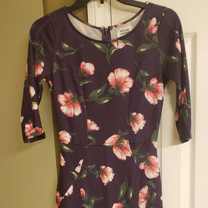 Purple Floral BodyCon Dress